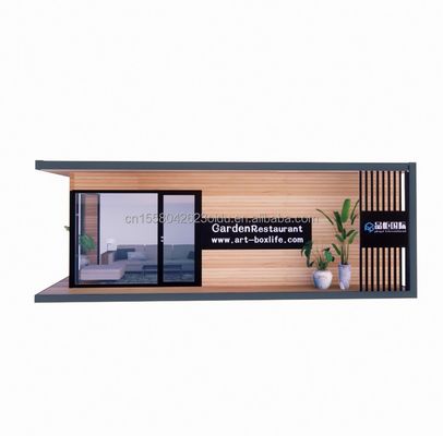 Containerhaus Vorgefertigte Häuser Holzglas Sonnenzimmerhaus mit galvanisierten Quadratrohren aus Stahl