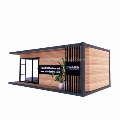 Containerhaus Vorgefertigte Häuser Holzglas Sonnenzimmerhaus mit galvanisierten Quadratrohren aus Stahl