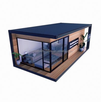 Containerhaus Vorgefertigte Häuser Holzglas Sonnenzimmerhaus mit galvanisierten Quadratrohren aus Stahl