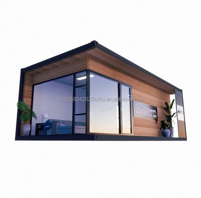 Containerhaus Vorgefertigte Häuser Holzglas Sonnenzimmerhaus mit galvanisierten Quadratrohren aus Stahl