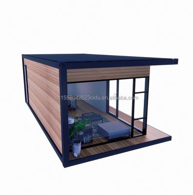 Containerhaus Vorgefertigte Häuser Holzglas Sonnenzimmerhaus mit galvanisierten Quadratrohren aus Stahl