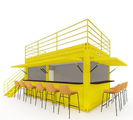 Galvanisierte Stahlquadratrohre Stahl-Café Container Modern 20ft vorgefertigte Container Bar für den Außenbereich