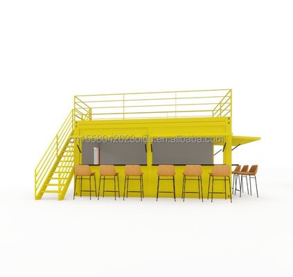Galvanisierte Stahlquadratrohre Stahl-Café Container Modern 20ft vorgefertigte Container Bar für den Außenbereich