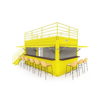 Galvanisierte Stahlquadratrohre Stahl-Café Container Modern 20ft vorgefertigte Container Bar für den Außenbereich