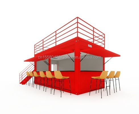 Galvanisierte Stahlquadratrohre Stahl-Café Container Modern 20ft vorgefertigte Container Bar für den Außenbereich