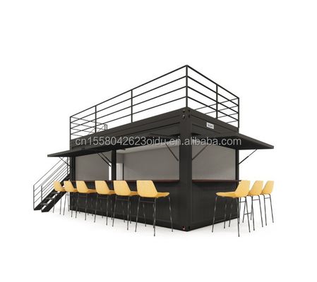 Galvanisierte Stahlquadratrohre Stahl-Café Container Modern 20ft vorgefertigte Container Bar für den Außenbereich