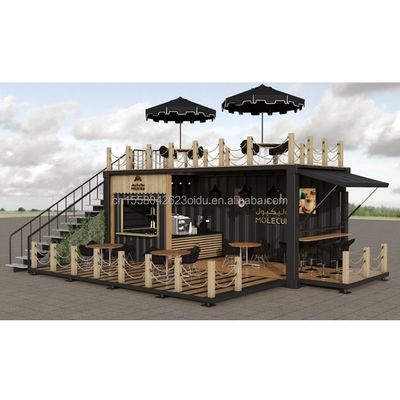 Modernes Design 20ft Maßgeschneiderter Versandbehälter Garten Kaffeehaus Bewegliche Bar Kaffeeladen Outdoor-Sandwich-Panel aus Stahl