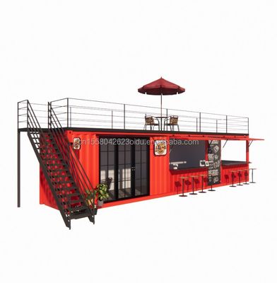 Moderne Luxus 20ft 10ft Mini Cafe Bar Restaurant Container Haus Kaffeeshop Vorgefertigte Stahl Innenarchitektur