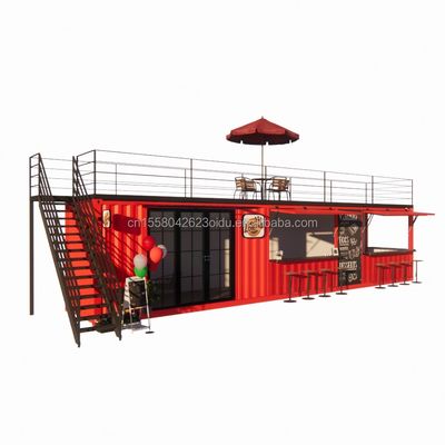 Moderne Luxus 20ft 10ft Mini Cafe Bar Restaurant Container Haus Kaffeeshop Vorgefertigte Stahl Innenarchitektur