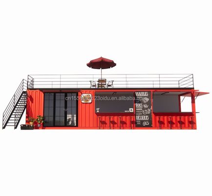 Moderne Luxus 20ft 10ft Mini Cafe Bar Restaurant Container Haus Kaffeeshop Vorgefertigte Stahl Innenarchitektur