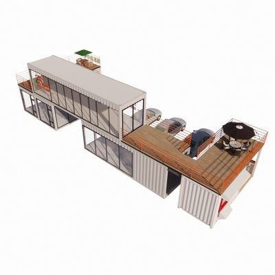 40 Fuß mobile Bar Restaurant Container Hotel Stahl Container Lagerung Vorgefertigtes Gebäude mit galvanisiertem Stahlrahmen