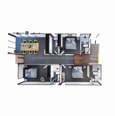 20ft/40ft vorgefertigtes tragbares, faltbares, erweiterbares Container Kleines Mobilhaus mit 3 Schlafzimmern