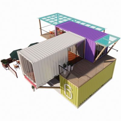 Einfache Montage und Demontage 20ft/40ft Modularer Vorgefertigter Lagerraum Versand Container Häuser Bar mit Aluminiumlegierung Fenster
