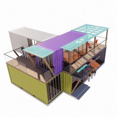 Einfache Montage und Demontage 20ft/40ft Modularer Vorgefertigter Lagerraum Versand Container Häuser Bar mit Aluminiumlegierung Fenster
