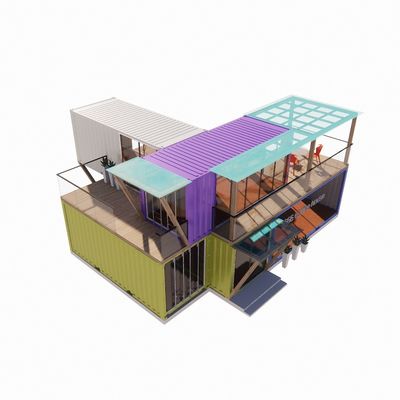 Einfache Montage und Demontage 20ft/40ft Modularer Vorgefertigter Lagerraum Versand Container Häuser Bar mit Aluminiumlegierung Fenster