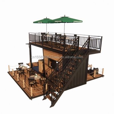 20ft Pop Up Container Bar und Café Modularer beweglicher Convenience Store Stahlrahmen mit galvanisierter Stahlbiegung