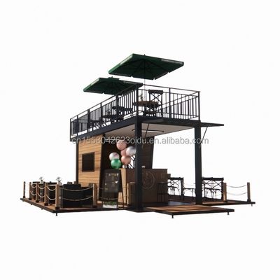 20ft Pop Up Container Bar und Café Modularer beweglicher Convenience Store Stahlrahmen mit galvanisierter Stahlbiegung