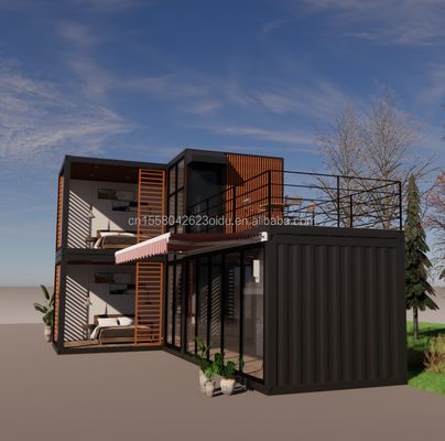Design Stahlkonstruktion Modulare Villa Einfach zu montieren Modernes Zuhause Luxus Container Vorgefertigte Häuser Flat Pack Container