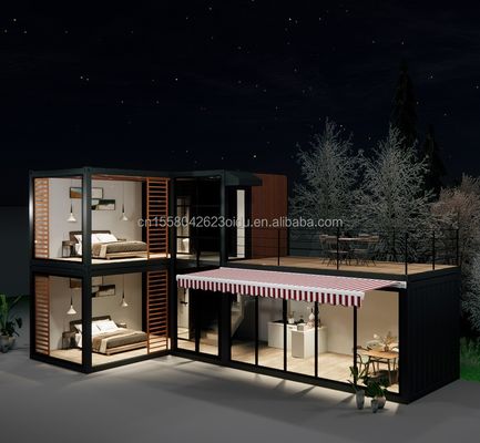 Design Stahlkonstruktion Modulare Villa Einfach zu montieren Modernes Zuhause Luxus Container Vorgefertigte Häuser Flat Pack Container