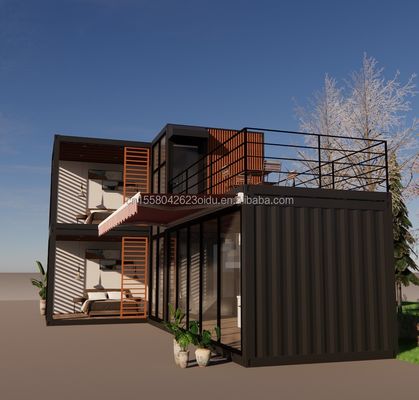 Design Stahlkonstruktion Modulare Villa Einfach zu montieren Modernes Zuhause Luxus Container Vorgefertigte Häuser Flat Pack Container