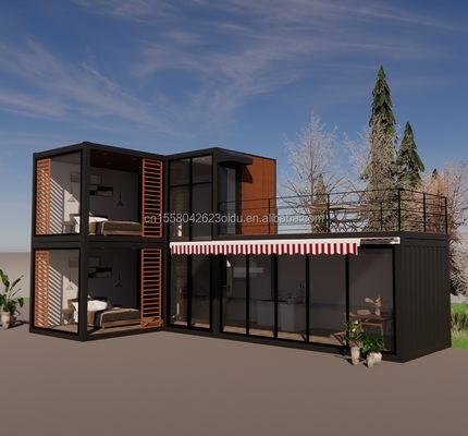 Design Stahlkonstruktion Modulare Villa Einfach zu montieren Modernes Zuhause Luxus Container Vorgefertigte Häuser Flat Pack Container