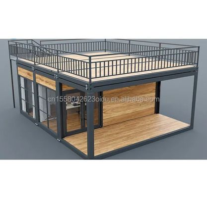 Abnehmbarer, ausdehnbarer 20 Fuß großer Garten Hotel Mobilhaus Holz Studio Flat Container für Hotel Stahlkonstruktion Rahmen geschweißt