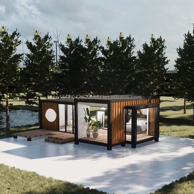 Modernes Design Luxus Glaswand Vorgefertigtes Containerhaus StrayBirds Vorgefertigtes Modularhaus Hotel für Resort Villa
