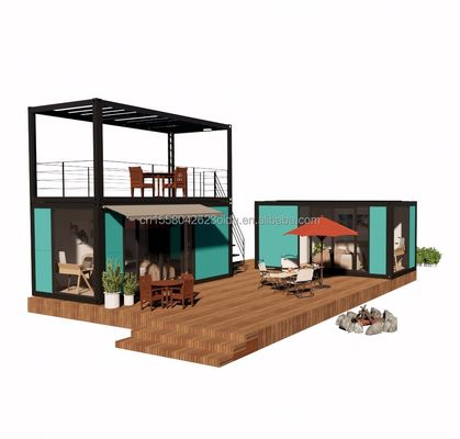 Hotel Containerhaus mit galvanisierten Stahlquadratrohren Hauptstruktur und 2 oder 3 Schlafzimmer