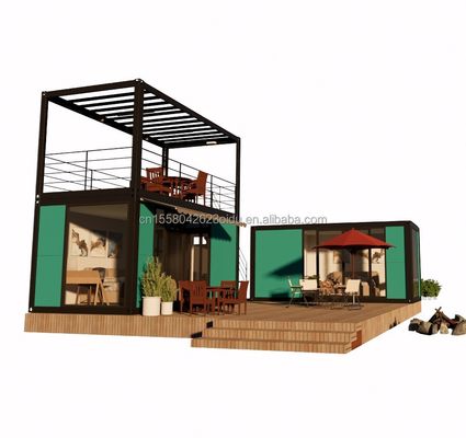 Hotel Containerhaus mit galvanisierten Stahlquadratrohren Hauptstruktur und 2 oder 3 Schlafzimmer