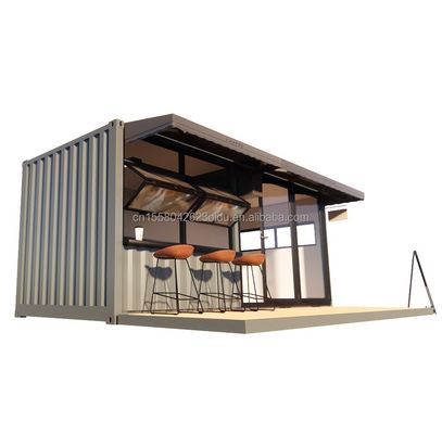 Shop 20ft vorgefertigte Container Bar mit 50/75/100mm Welle Sandwich Panel Wände tragbar und einfach zu installieren