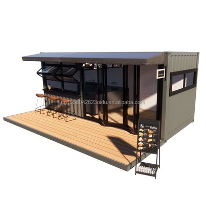 Shop 20ft vorgefertigte Container Bar mit 50/75/100mm Welle Sandwich Panel Wände tragbar und einfach zu installieren
