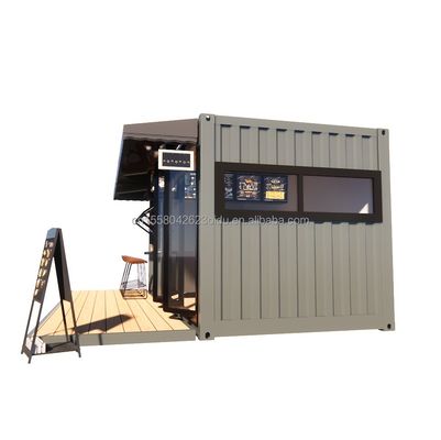 Shop 20ft vorgefertigte Container Bar mit 50/75/100mm Welle Sandwich Panel Wände tragbar und einfach zu installieren