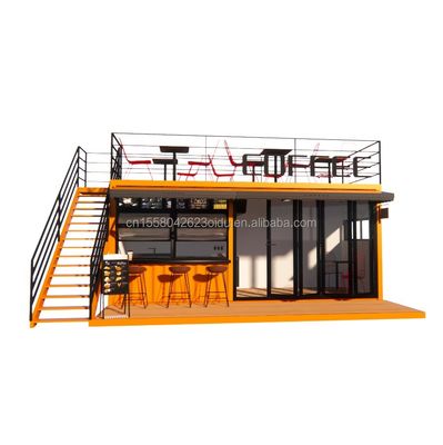 EU 20ft Food Stall Zweiter Stock Container Kaffeeshop mit galvanisierten Quadratrohren und Stahlkonstruktion gebaut