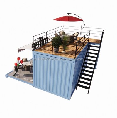 Mini 20-Fuß-Pop-Up-Shop mit modernem Design und robusten galvanisierten Quadratrohren aus Stahl Zwei Stock Container Barstand