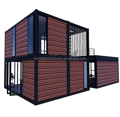 Galvanisiertes Stahlquadratrohr 40ft 20ft Deluxe Schlafzimmer Großes Glas Studio Bewegliches Wohnhaus in kundenspezifischem Design