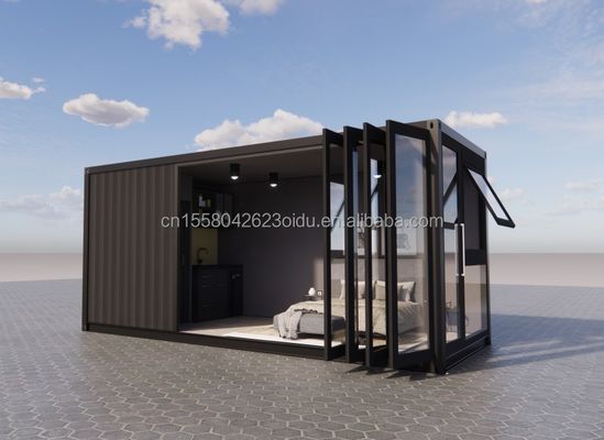 Einfache Installation 20ft Vorgefertigter Versandcontainer Häuser mit Bad und Wand 50/75/100mm Wellen Sandwich Panel