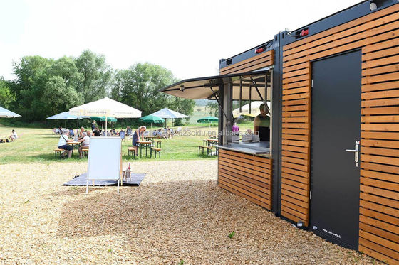 20ft Container Store Holz Getreide Metallrahmen Hotel Mobilhaus mit galvanisierten Quadratrohren aus Stahl und Flachverpackung