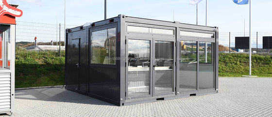 20ft Container Store Holz Getreide Metallrahmen Hotel Mobilhaus mit galvanisierten Quadratrohren aus Stahl und Flachverpackung