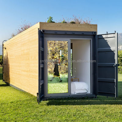 40ft 20ft Modern Luxus Garten Hotel Mobile Kleines Haus mit schneller Installation und 50/75/100mm Welle Sandwich Panel Wand