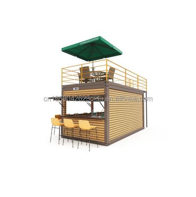 20 Fuß-Container Kaffeebar Portable vorgefertigte Laden mit Container-Design und 50/75/100mm Welle Sandwich-Panel Wände