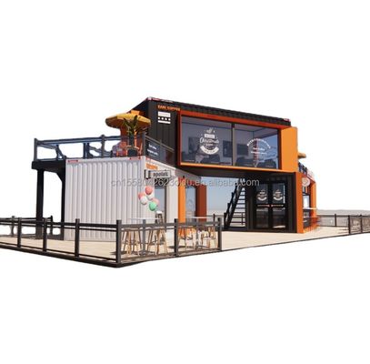 Geänderter Versandcontainer-Laden Haus Container-Coffee-Shop mit galvanisierten Quadratrohren aus Stahl