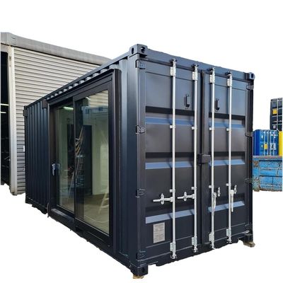Ein-Zimmer-Hotel Schwarz Containerhaus Stahltür Luxus 20ft Holzhäuser mit Küche und Bad