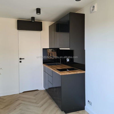 Ein-Zimmer-Hotel Schwarz Containerhaus Stahltür Luxus 20ft Holzhäuser mit Küche und Bad