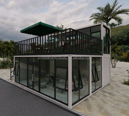 Galvanisierter Stahlbogenrahmen Beweglicher Versand Container Geschäfte Barcontainer Mobilkaffeehaus enthält Haus Prefab