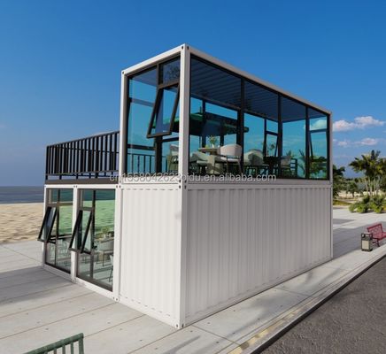 Galvanisierter Stahlbogenrahmen Beweglicher Versand Container Geschäfte Barcontainer Mobilkaffeehaus enthält Haus Prefab
