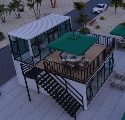 Galvanisierter Stahlbogenrahmen Beweglicher Versand Container Geschäfte Barcontainer Mobilkaffeehaus enthält Haus Prefab