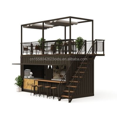 Benutzerdefinierte Farbe 20FT oder 40FT Luxus-Schifffahrt Container Bar Vorgefertigte Klappbares Café Container Kaffeeshop