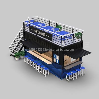 Benutzerdefinierte Farbe 20FT oder 40FT Luxus-Schifffahrt Container Bar Vorgefertigte Klappbares Café Container Kaffeeshop