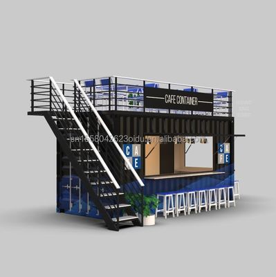 Benutzerdefinierte Farbe 20FT oder 40FT Luxus-Schifffahrt Container Bar Vorgefertigte Klappbares Café Container Kaffeeshop