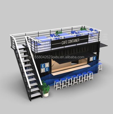 Benutzerdefinierte Farbe 20FT oder 40FT Luxus-Schifffahrt Container Bar Vorgefertigte Klappbares Café Container Kaffeeshop